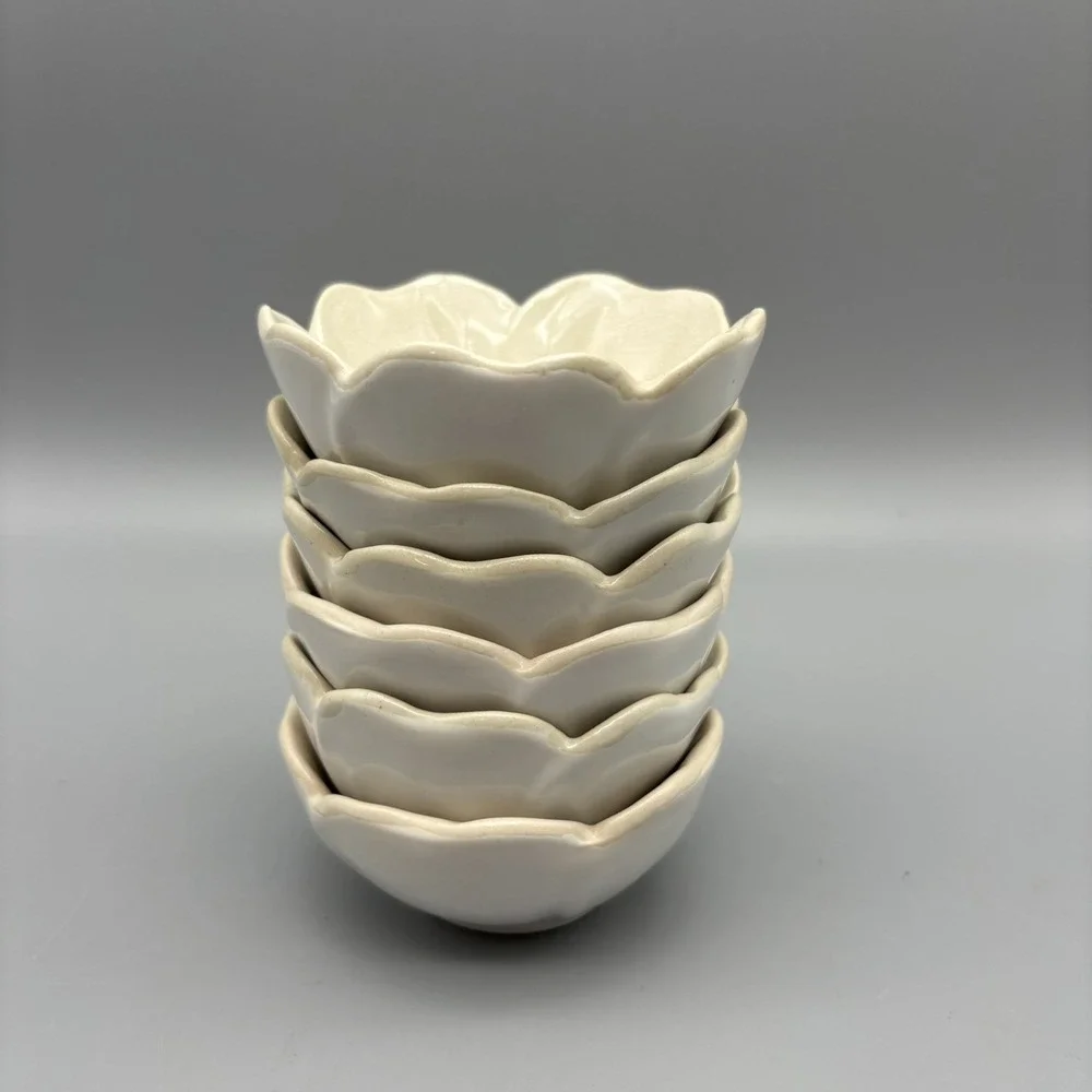 Pier 1 Imports Crackle‎ Flower Bowls 3.5